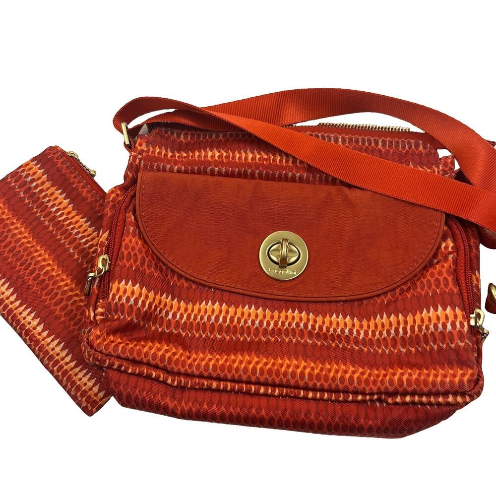 Baggallini Provence Crossbody Bag Orange Geometric Travel Purse